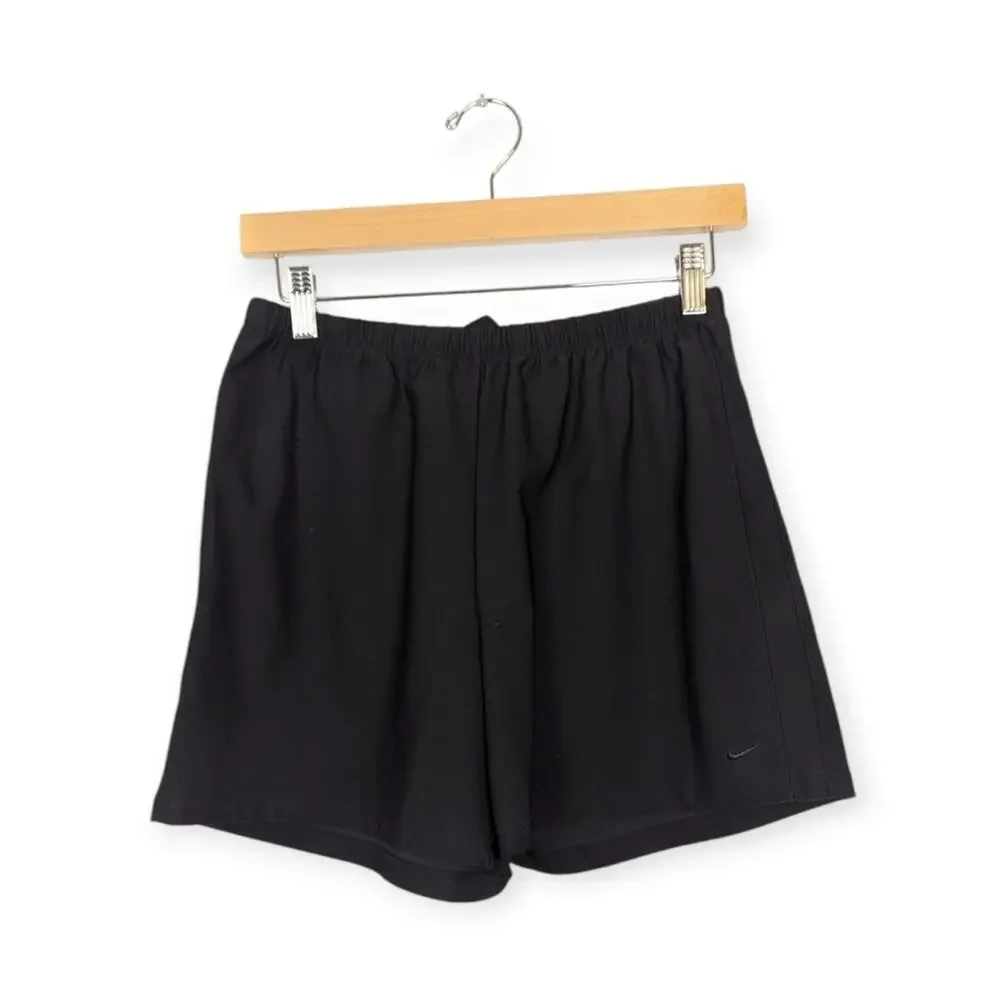 Nike Black Athletic Fit Dry Logo Workout Shorts